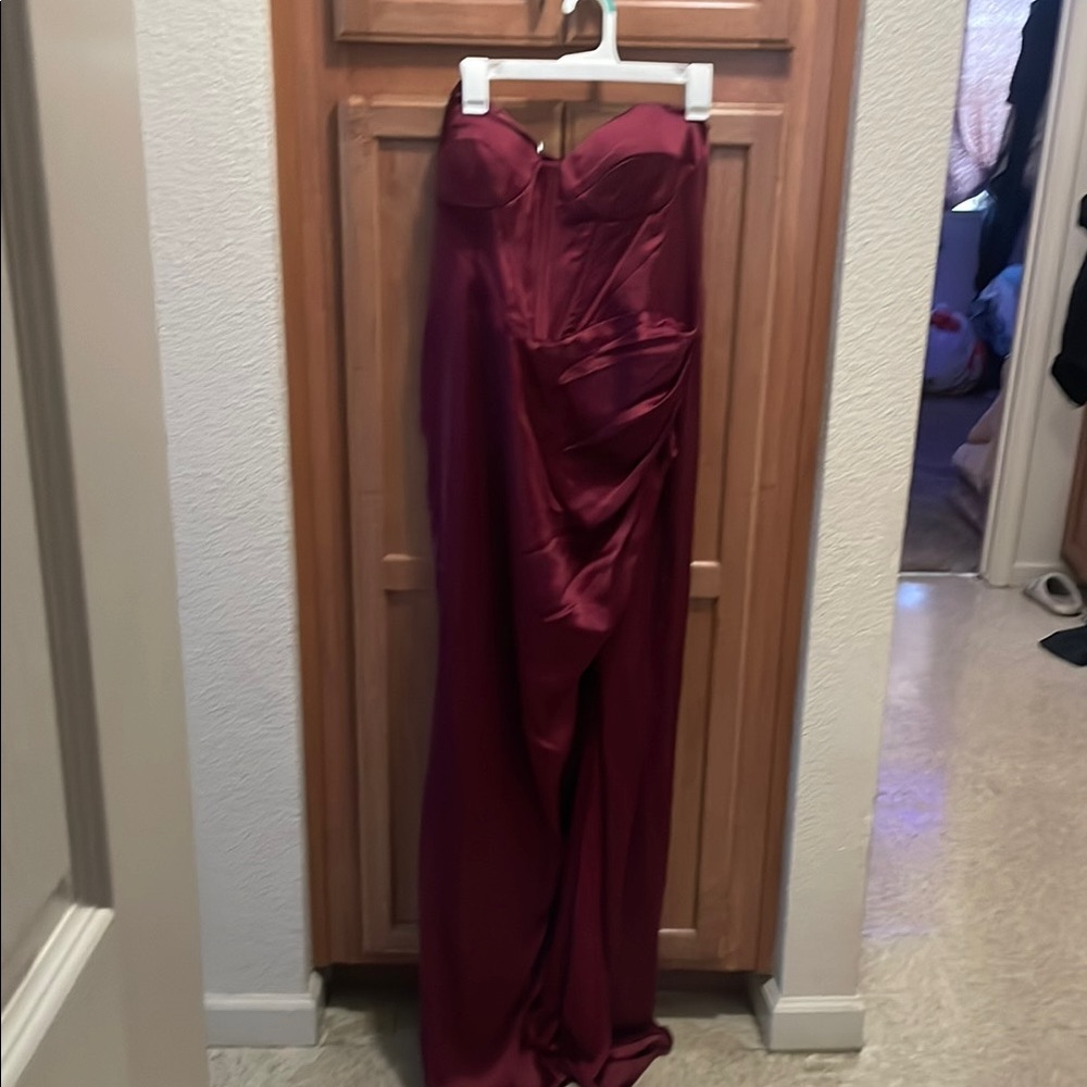 Red Strapless Gown for Prom